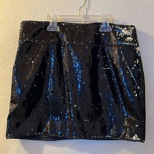 Black mini skirt with sequence and fully functional pockets NWOT